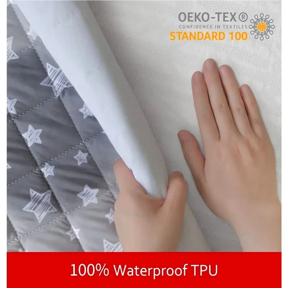 2 PACK Waterproof‎ Dog Bed Covers Replacement Washable, Grey Star Print 32x44 In